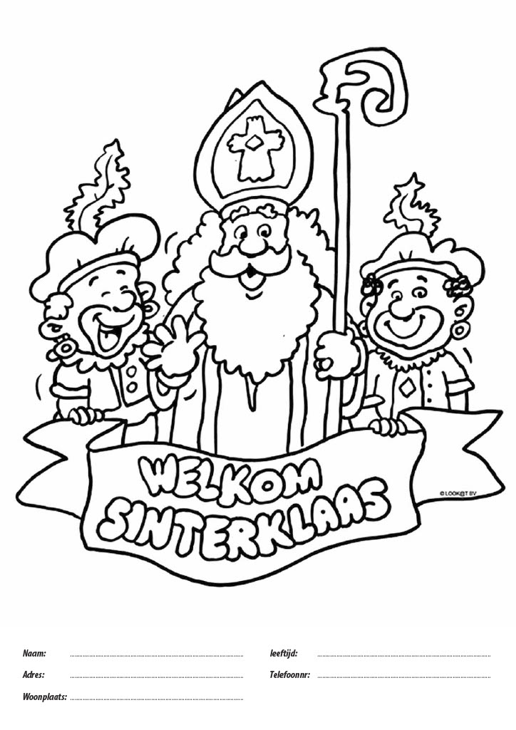 Ironisch onderschrift Leidinggevende Sinterklaas Kleurplaat wedstrijd - www.ondernemersverenigingap.nl